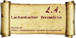 Lackenbacher Annamária névjegykártya